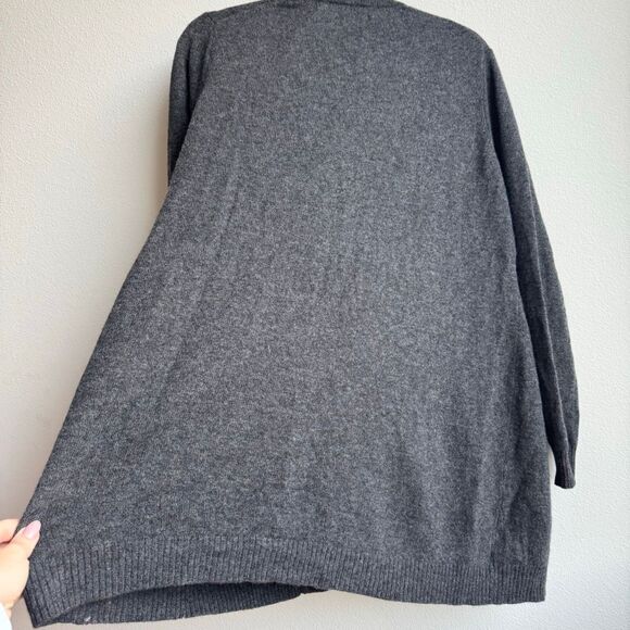 Charter Club 100% Cashmere Gray Open Front Cardigan Duster Size 1X - Picture 9 of 10